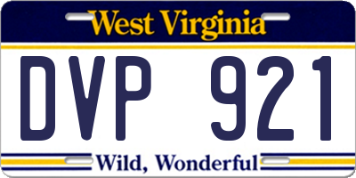 WV license plate DVP921