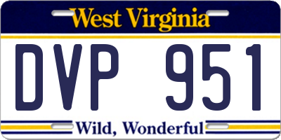 WV license plate DVP951