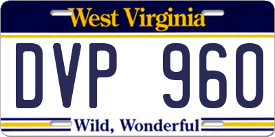 WV license plate DVP960