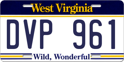 WV license plate DVP961