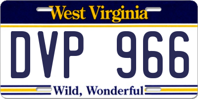 WV license plate DVP966