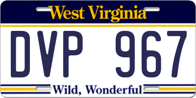 WV license plate DVP967