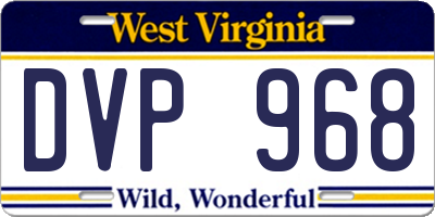 WV license plate DVP968
