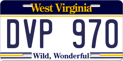 WV license plate DVP970