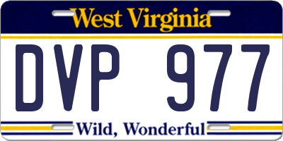WV license plate DVP977