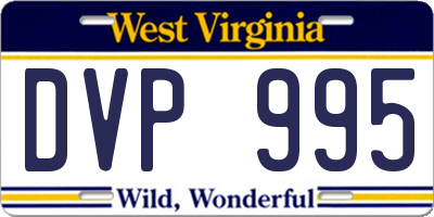 WV license plate DVP995