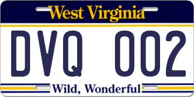 WV license plate DVQ002