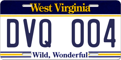 WV license plate DVQ004
