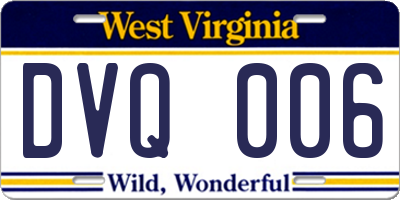 WV license plate DVQ006
