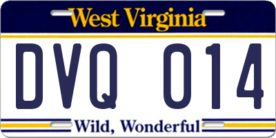 WV license plate DVQ014