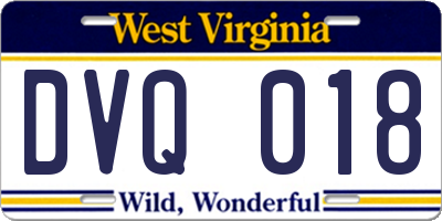 WV license plate DVQ018