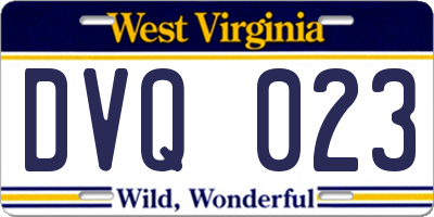 WV license plate DVQ023