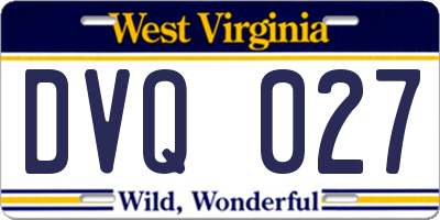 WV license plate DVQ027