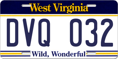 WV license plate DVQ032