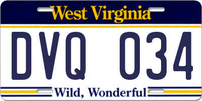 WV license plate DVQ034