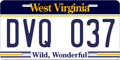 WV license plate DVQ037