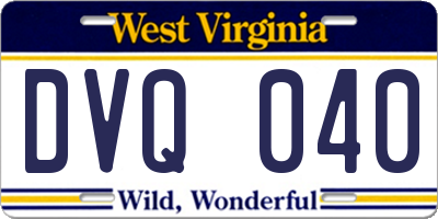 WV license plate DVQ040