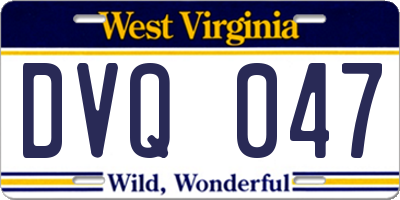WV license plate DVQ047