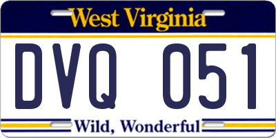 WV license plate DVQ051