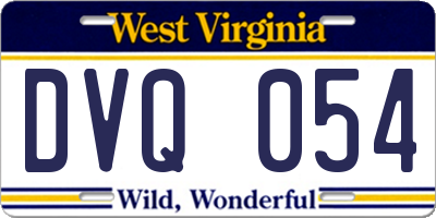 WV license plate DVQ054