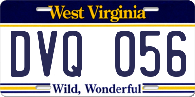 WV license plate DVQ056