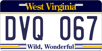 WV license plate DVQ067