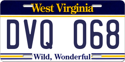 WV license plate DVQ068
