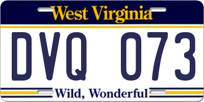WV license plate DVQ073