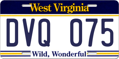 WV license plate DVQ075