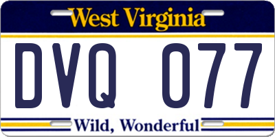 WV license plate DVQ077