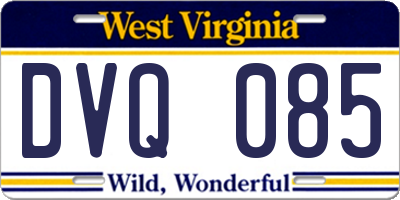 WV license plate DVQ085