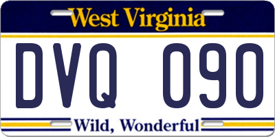 WV license plate DVQ090