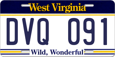 WV license plate DVQ091
