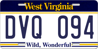 WV license plate DVQ094
