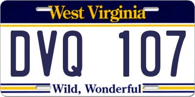 WV license plate DVQ107