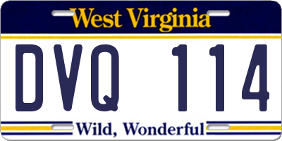 WV license plate DVQ114