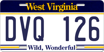 WV license plate DVQ126