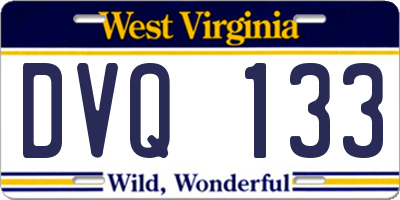 WV license plate DVQ133