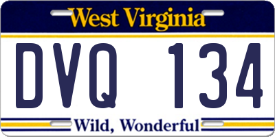 WV license plate DVQ134