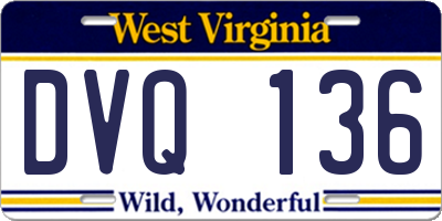 WV license plate DVQ136