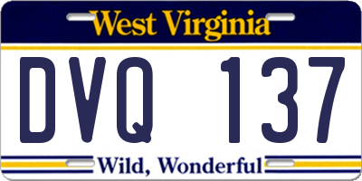 WV license plate DVQ137