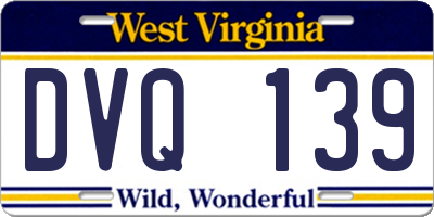 WV license plate DVQ139