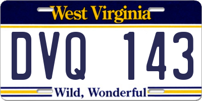 WV license plate DVQ143