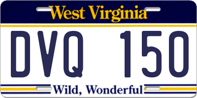 WV license plate DVQ150