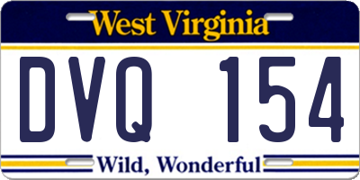 WV license plate DVQ154