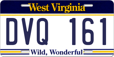 WV license plate DVQ161