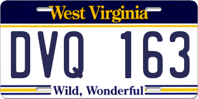 WV license plate DVQ163