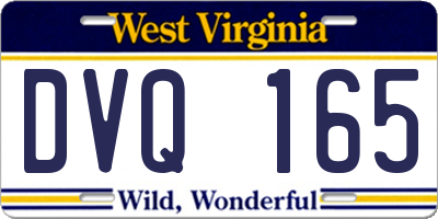 WV license plate DVQ165