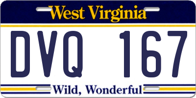 WV license plate DVQ167