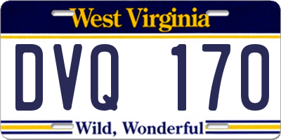 WV license plate DVQ170